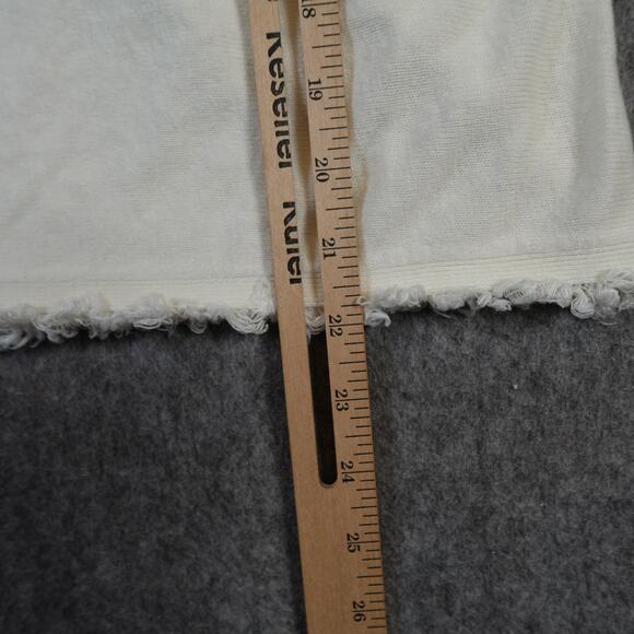 J. Jill Top Womens Extra Small Petite Linen Blend Tank Fringe Hem Knit Ivory - Picture 8 of 9